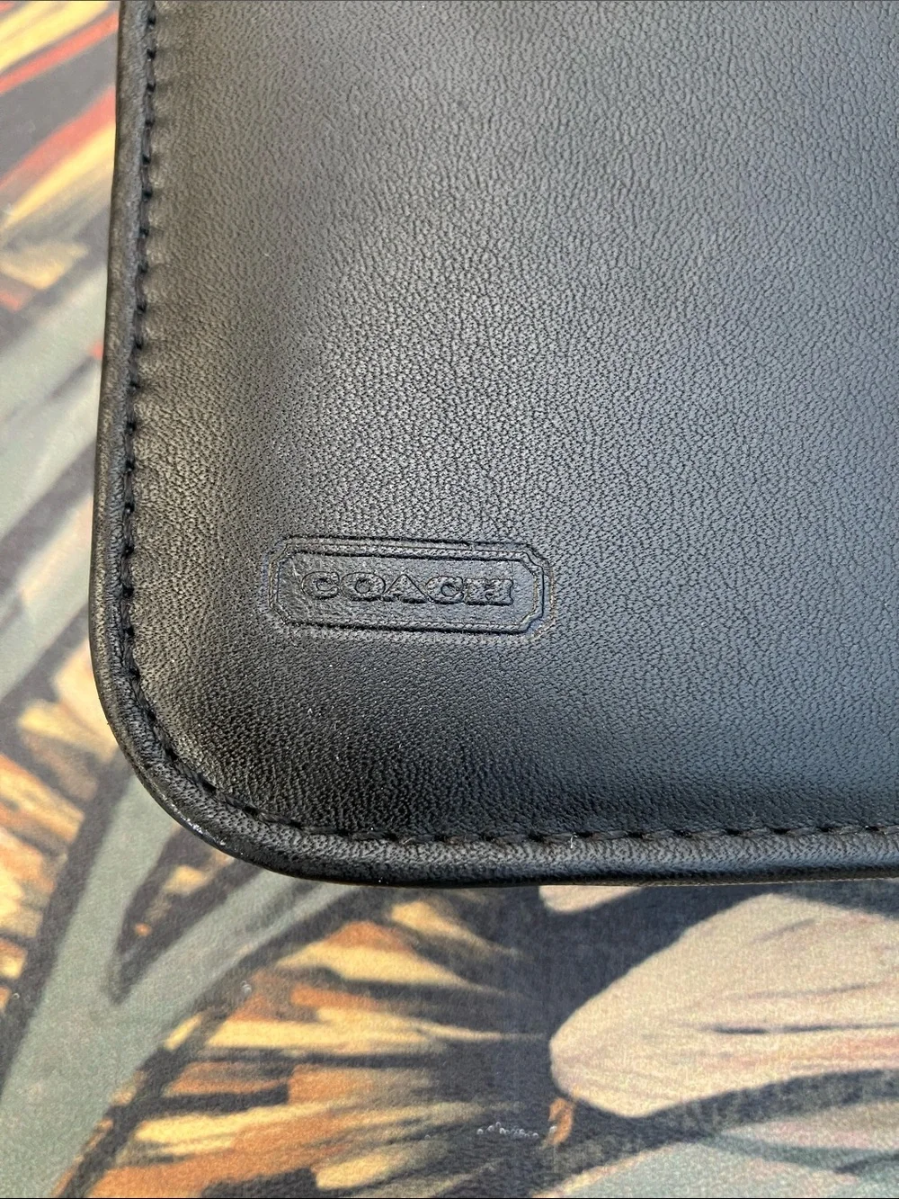 Vintage Coach Black Leather Mens Tie Travel case
